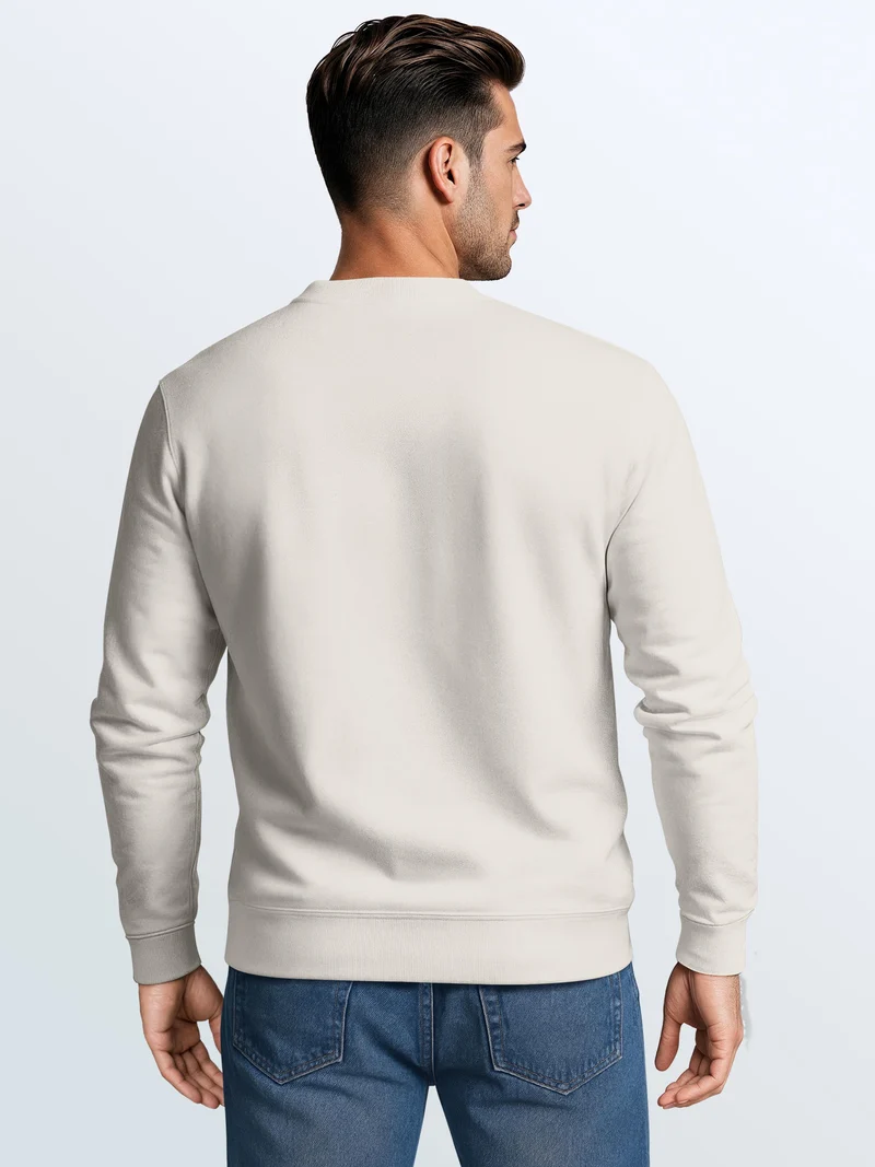 Herren Sweatshirt Mountain Sun Brustprint Regular Fit
