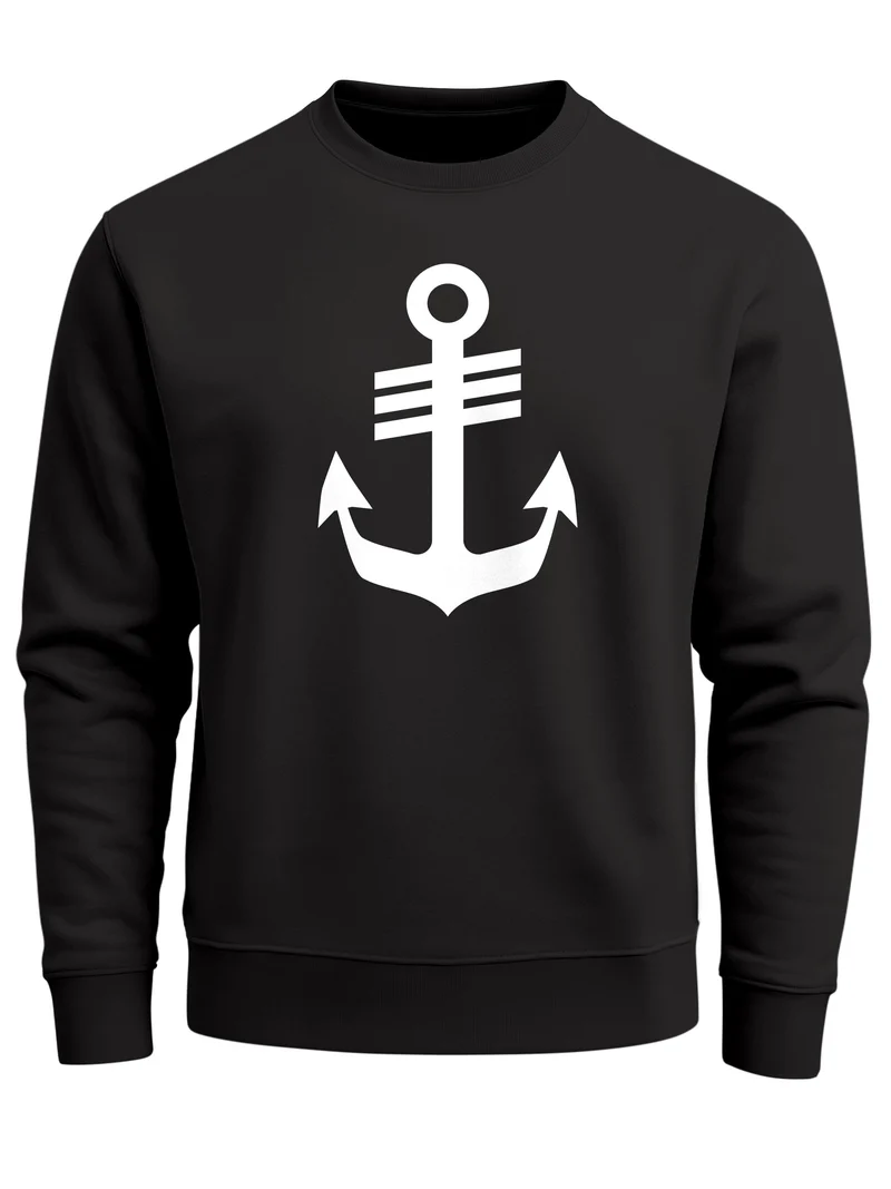 Sweatshirt Herren Anker Hamburg Nordisch Rundhals-Pullover Print Maritim Fashion Streetwear