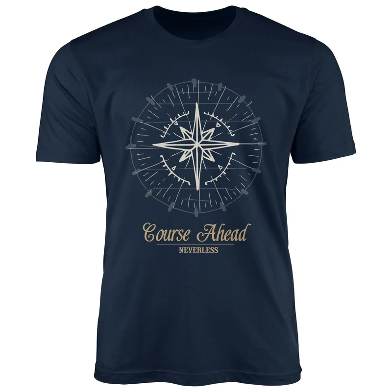 Herren T-Shirt Kompass Windrose Navigator Segeln Slim Fit