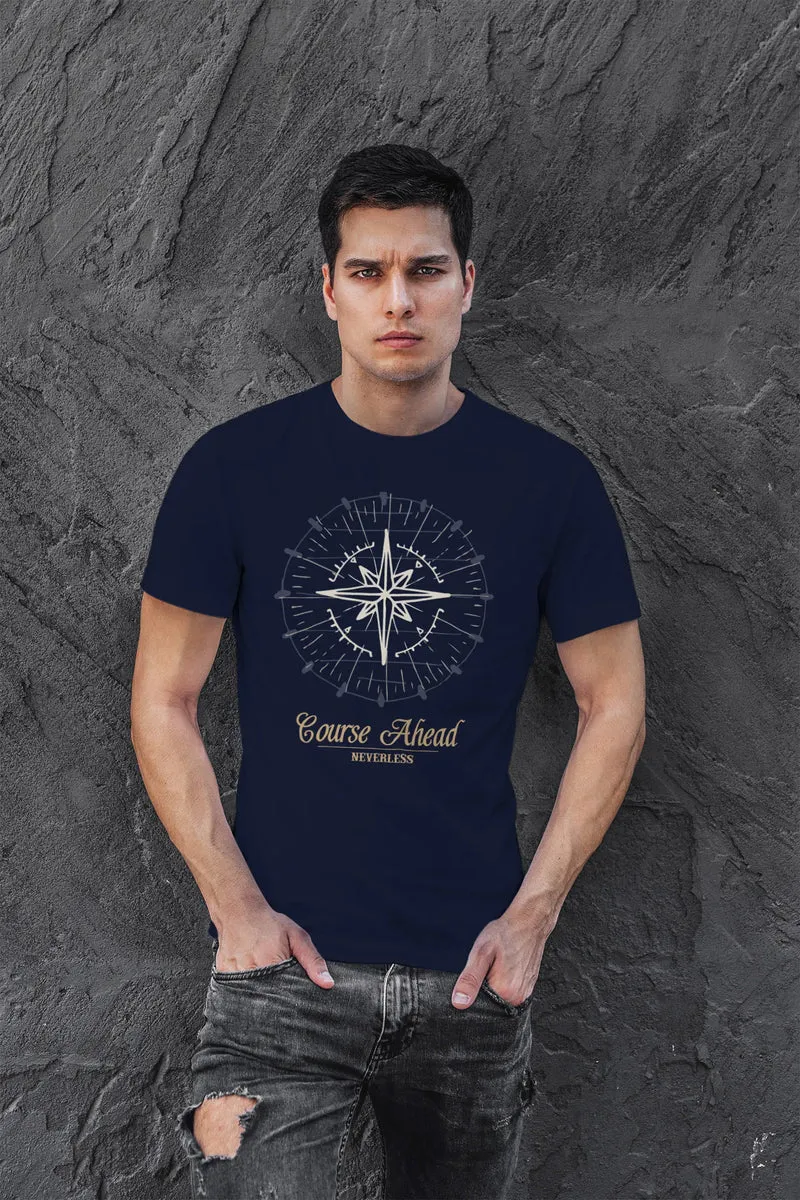 Herren T-Shirt Kompass Windrose Navigator Segeln Slim Fit