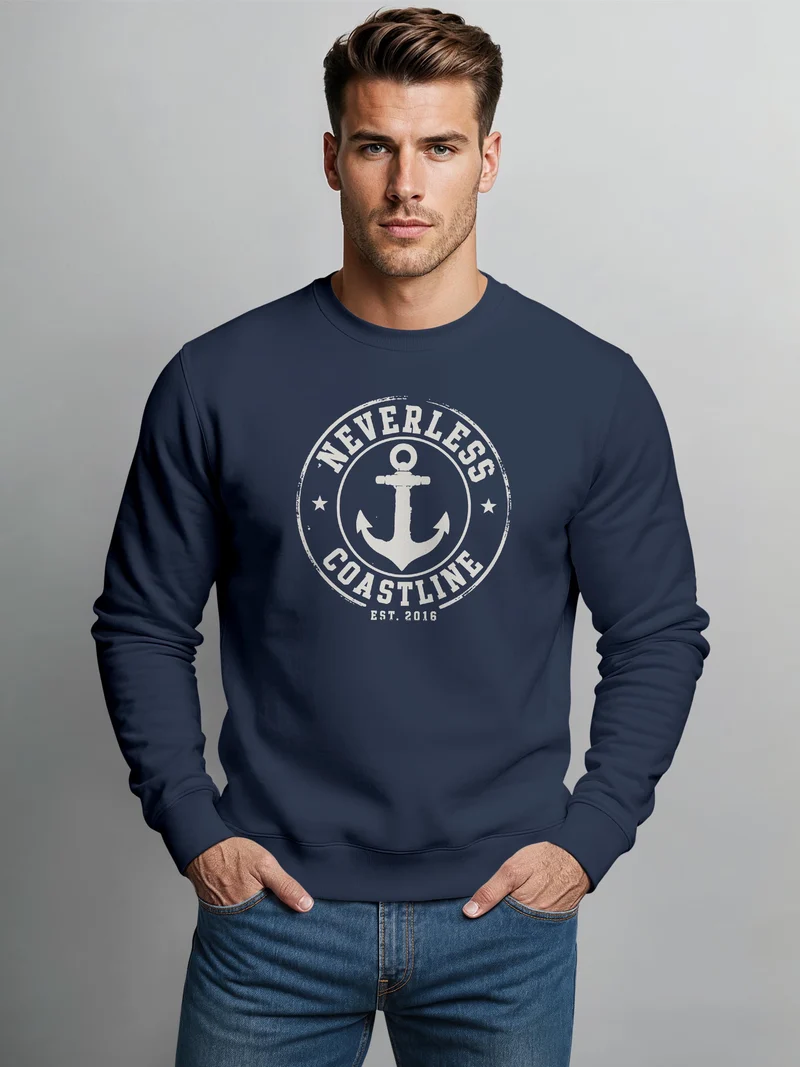 Herren Sweatshirt mit Frontprint - Coastal - Regular Fit