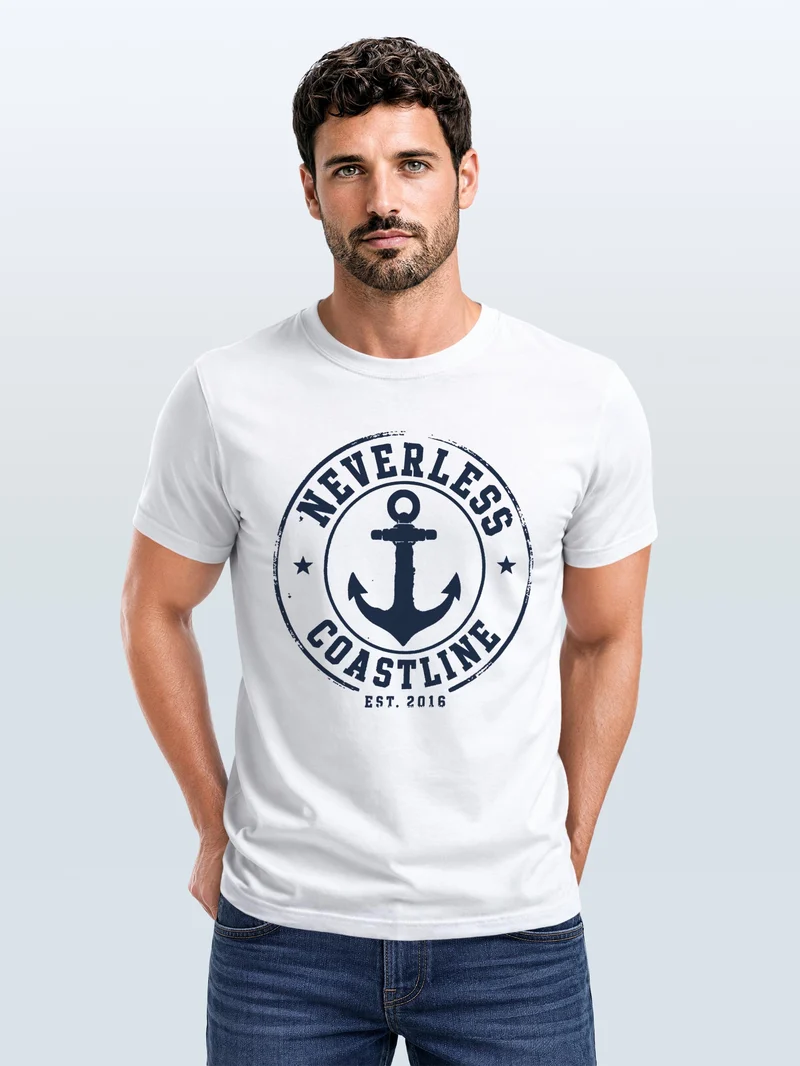 Herren T-Shirt mit Frontprint - Coastal - Slim Fit