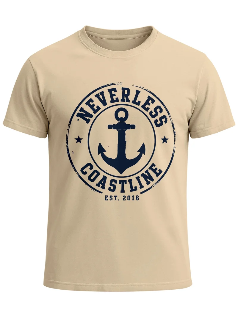 Herren T-Shirt mit Frontprint - Coastal - Slim Fit