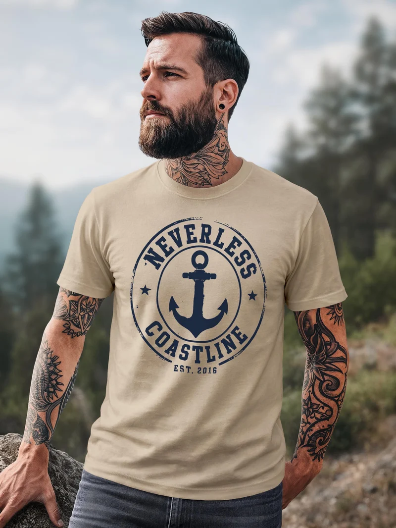 Herren T-Shirt mit Frontprint - Coastal - Slim Fit