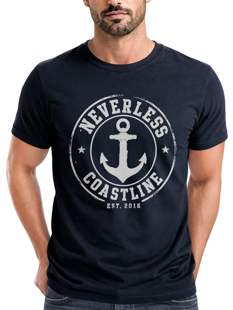 Herren T-Shirt mit Frontprint - Coastal - Slim Fit