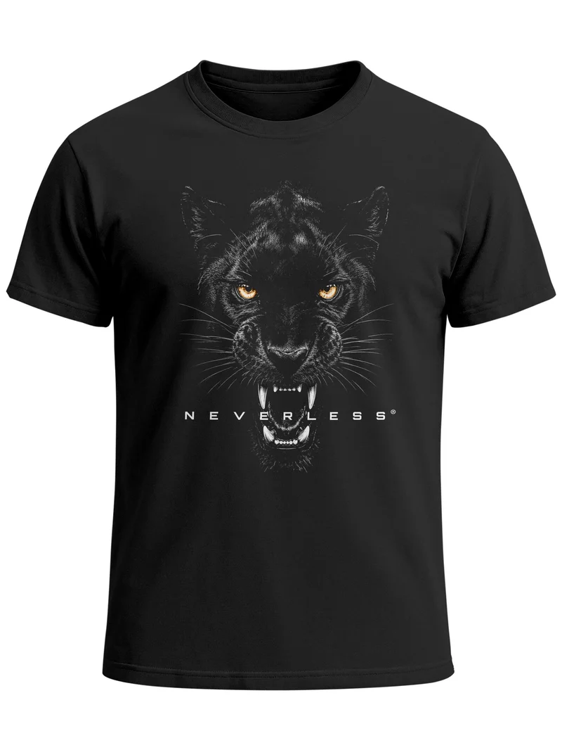 Herren T-Shirt Frontprint - Panther - Baumwollshirt Männer Fashion Streetstyle Slim Fit