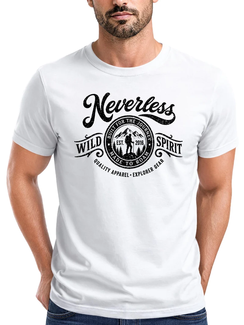 Herren T-Shirt Frontprint - Wild Spirit - Baumwollshirt Männer Fashion Streetstyle Slim Fit