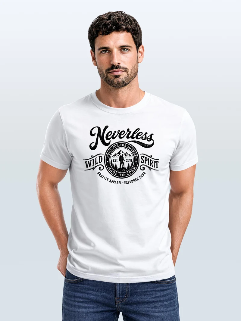 Herren T-Shirt Frontprint - Wild Spirit - Baumwollshirt Männer Fashion Streetstyle Slim Fit