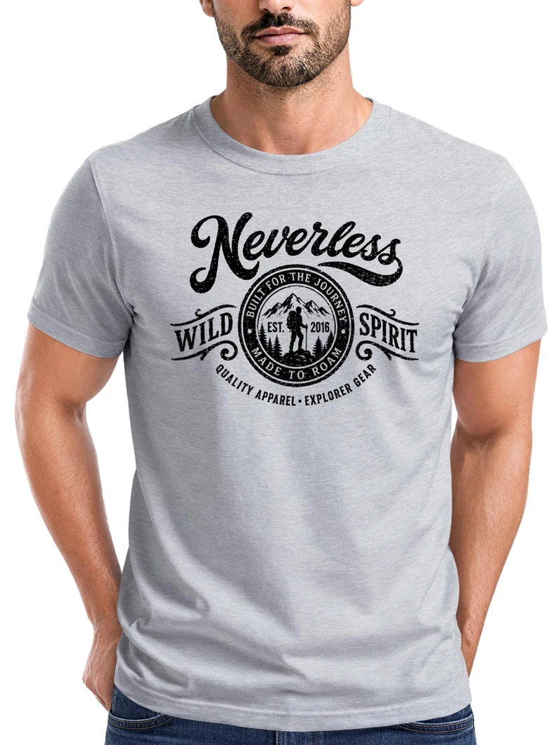 Herren T-Shirt Frontprint - Wild Spirit - Baumwollshirt Männer Fashion Streetstyle Slim Fit
