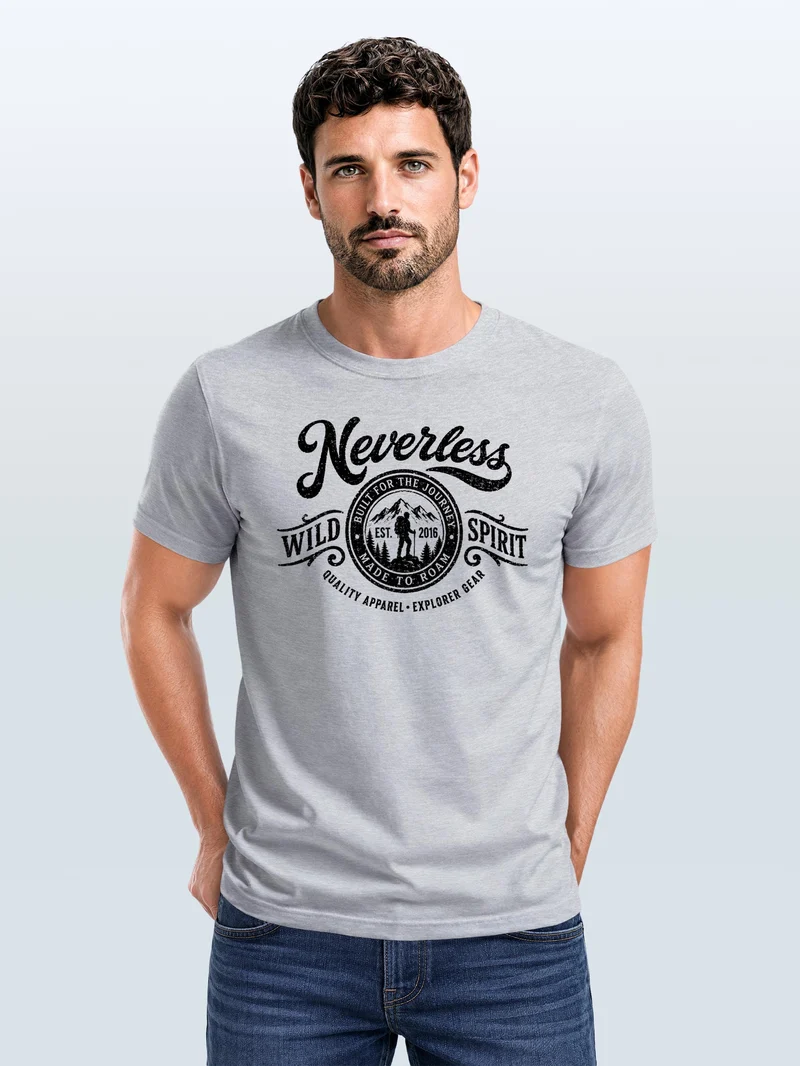 Herren T-Shirt Frontprint - Wild Spirit - Baumwollshirt Männer Fashion Streetstyle Slim Fit