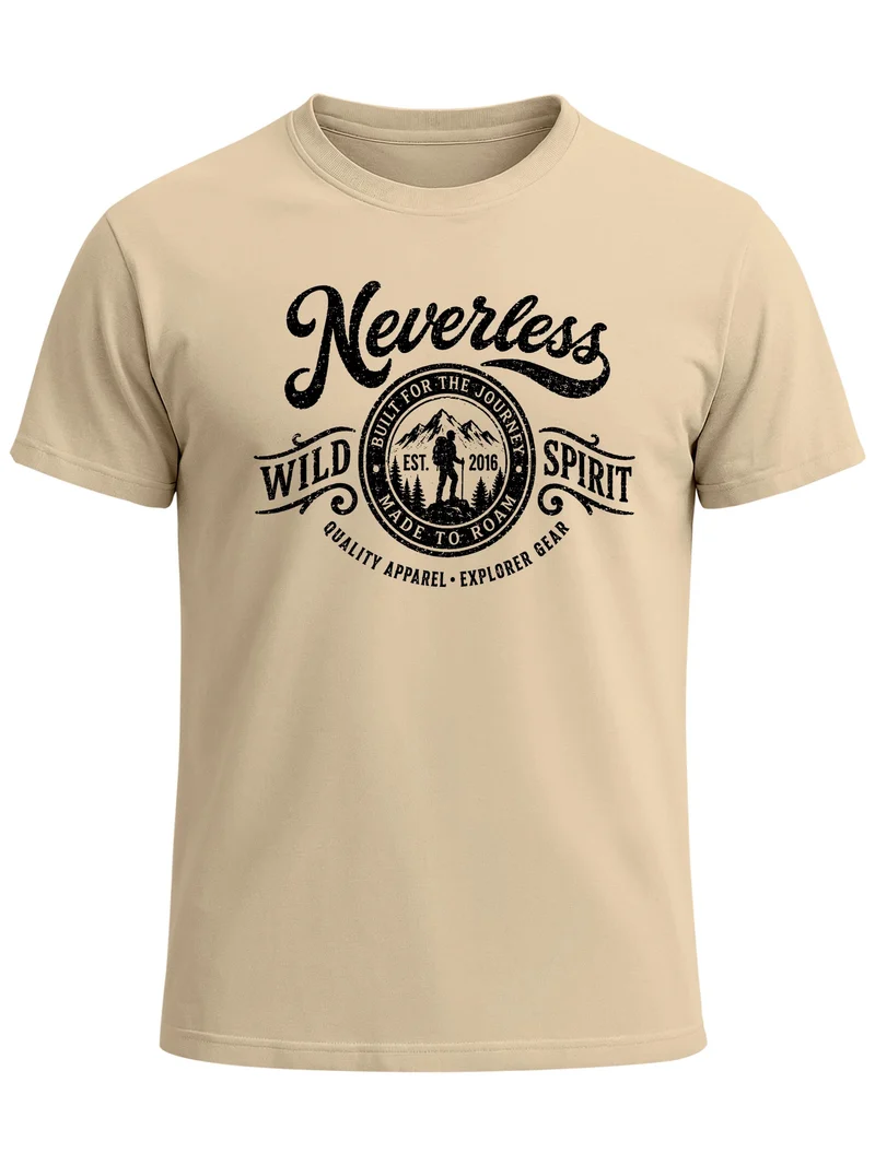 Herren T-Shirt Frontprint - Wild Spirit - Baumwollshirt Männer Fashion Streetstyle Slim Fit