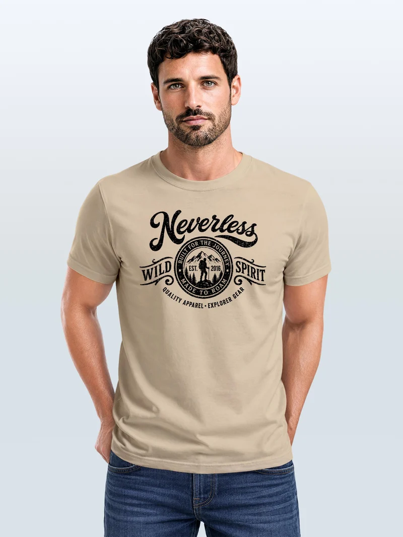 Herren T-Shirt Frontprint - Wild Spirit - Baumwollshirt Männer Fashion Streetstyle Slim Fit