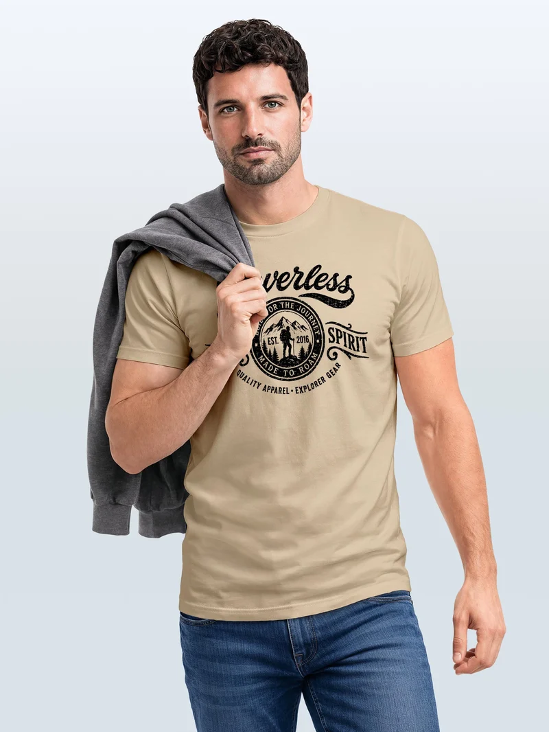 Herren T-Shirt Frontprint - Wild Spirit - Baumwollshirt Männer Fashion Streetstyle Slim Fit