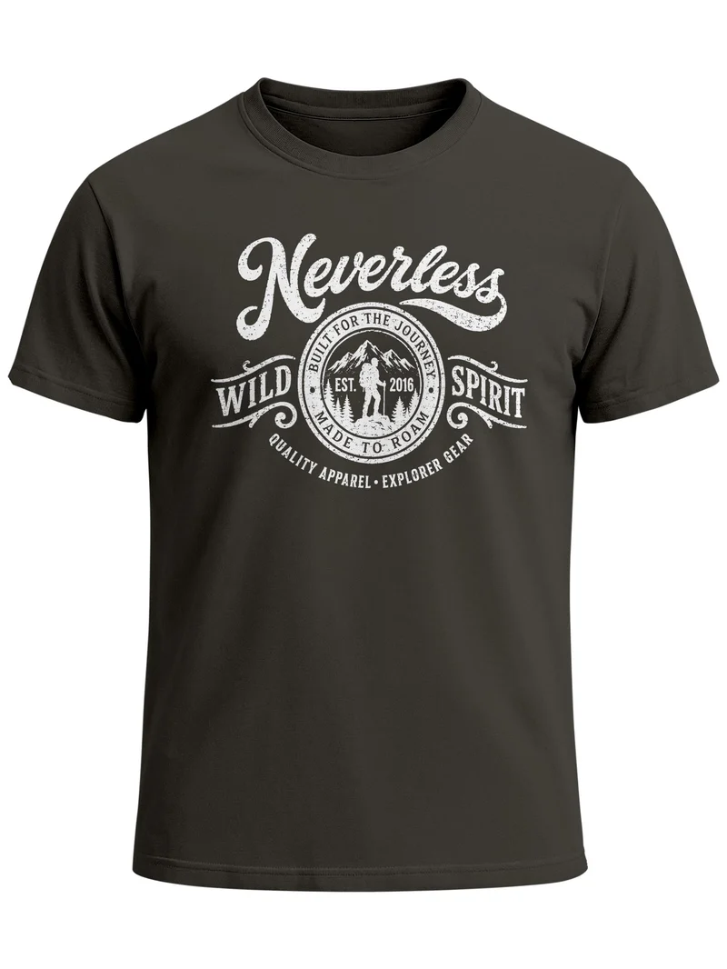 Herren T-Shirt Frontprint - Wild Spirit - Baumwollshirt Männer Fashion Streetstyle Slim Fit