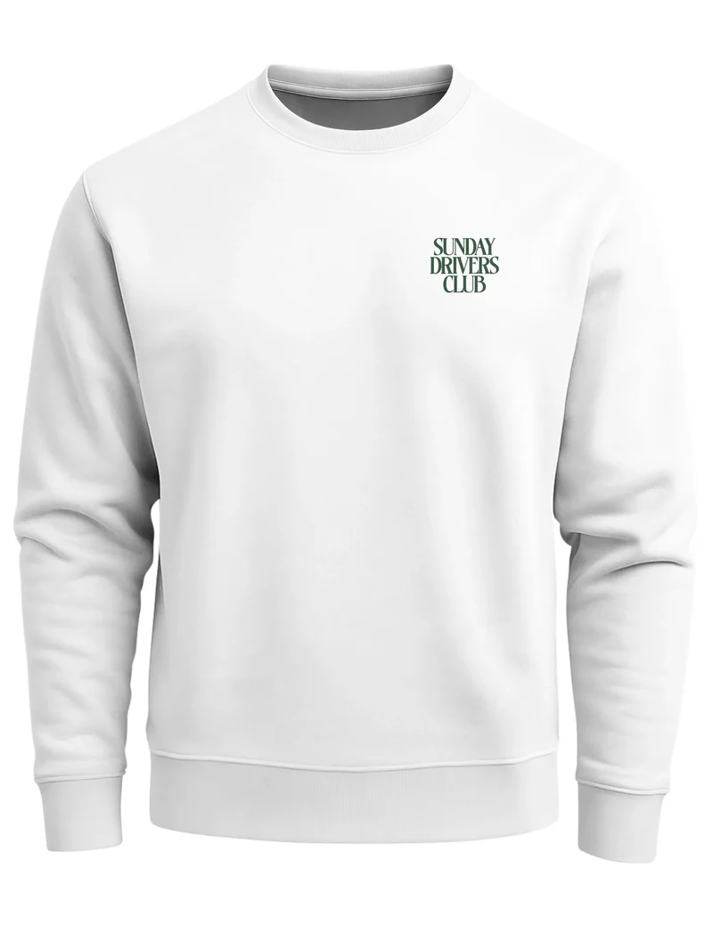 Sweatshirt Herren Pullover mit Backprint Sunday Drivers Club Auto Design mit Oldtimer Retro Streetwear Fashion