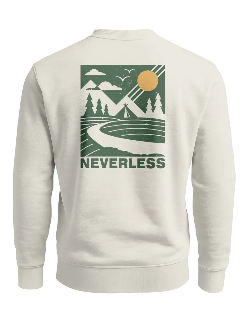 Sweatshirt Herren Pullover mit Backprint Landscape Fashion Naturmotiv Outdoor Streetwear
