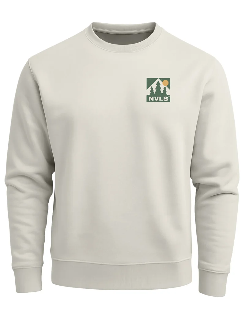 Sweatshirt Herren Pullover mit Backprint Landscape Fashion Naturmotiv Outdoor Streetwear