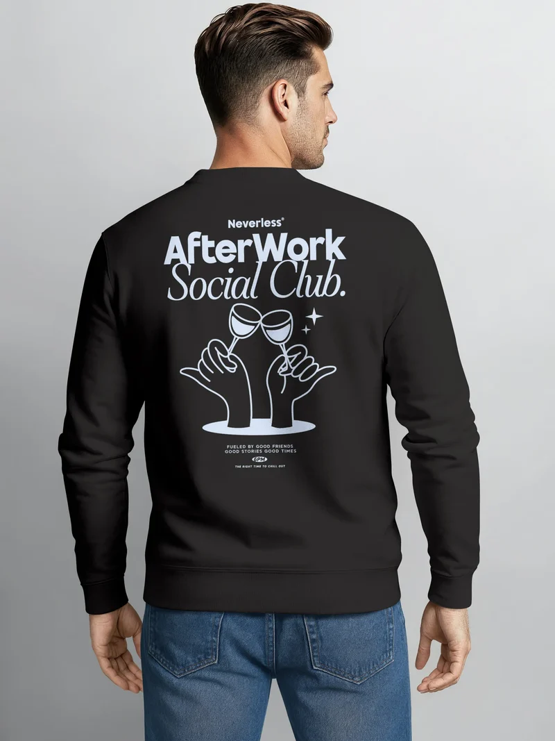Sweatshirt Herren Pullover mit Backprint Social Club Cheers Edition Statement Fashion Streetwear mit Aufdruck