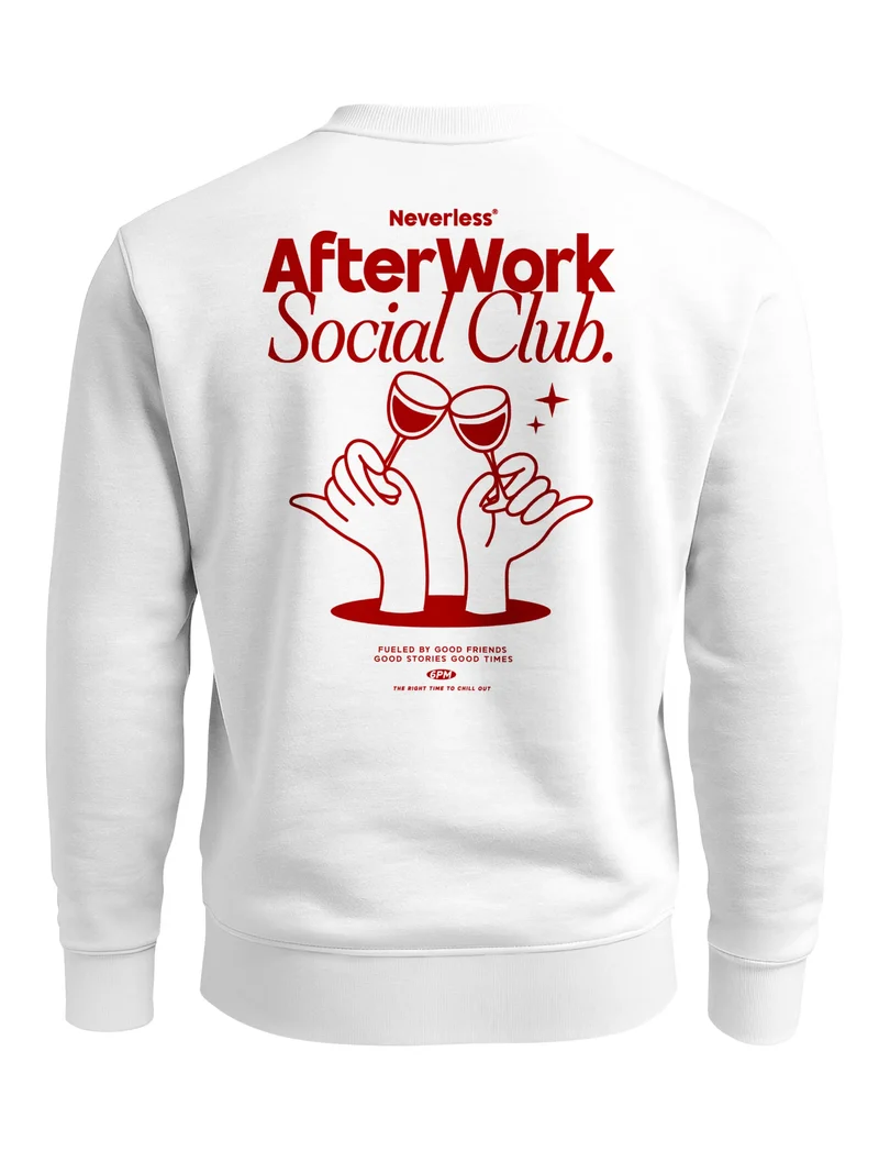 Sweatshirt Herren Pullover mit Backprint Social Club Cheers Edition Statement Fashion Streetwear mit Aufdruck