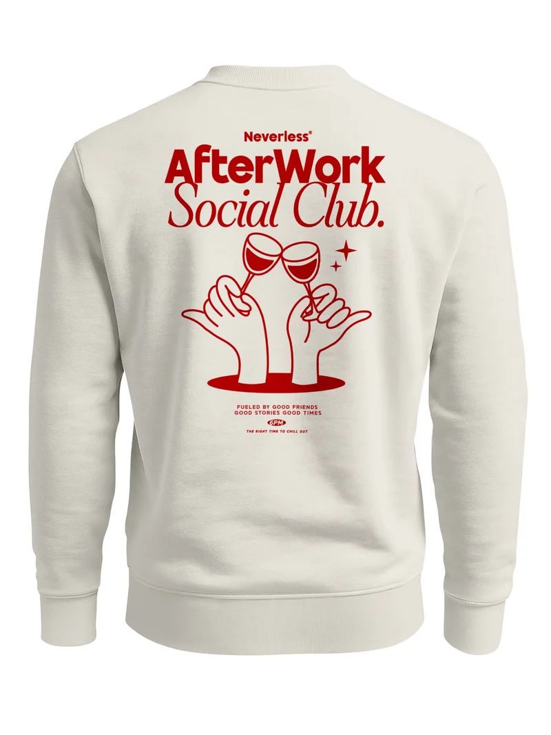 Sweatshirt Herren Pullover mit Backprint Social Club Cheers Edition Statement Fashion Streetwear mit Aufdruck