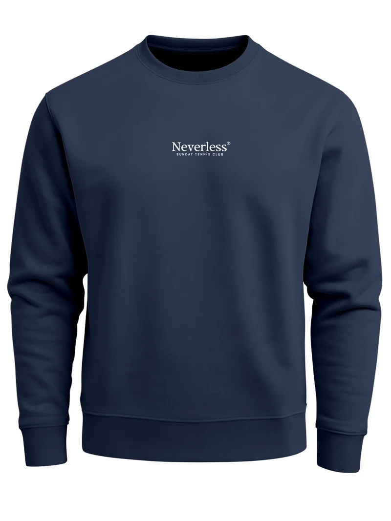 Sweatshirt Herren Pullover mit Backprint Courtside Tennis Club Rückendruck Fashion Streetwear
