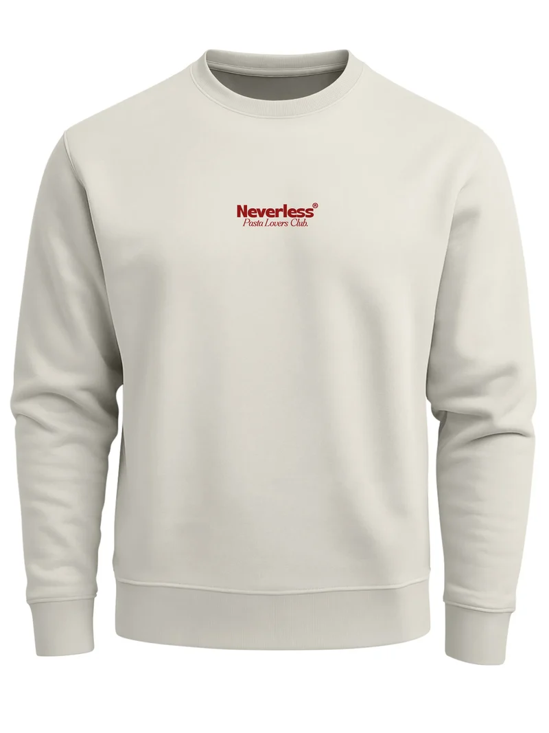 Sweatshirt Herren Pullover mit Backprint Pasta Lovers Club Spaghetti Design Food Retro Style Fashion Streetwear