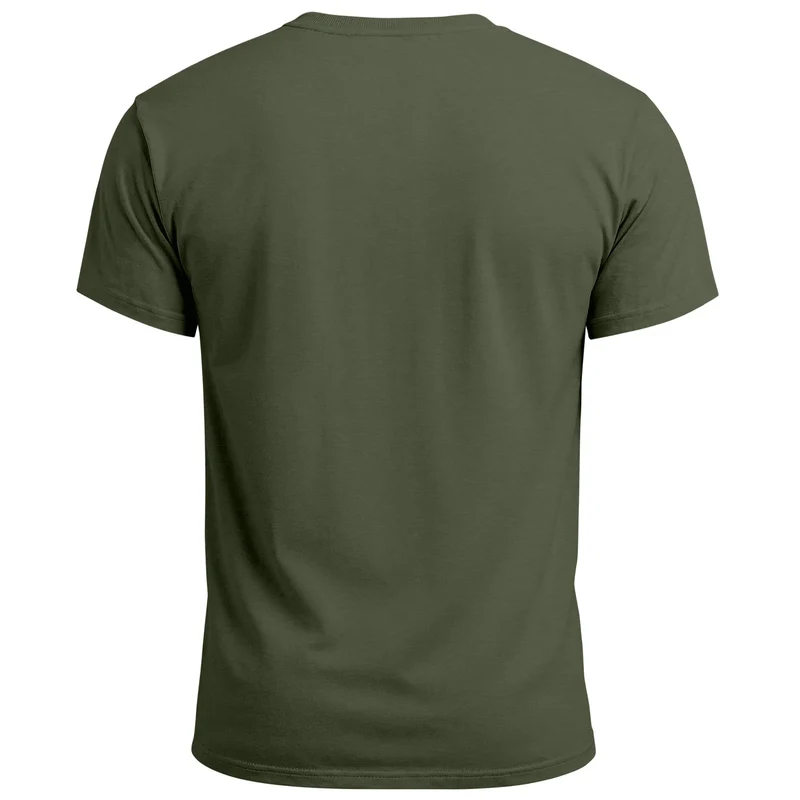 Herren T-Shirt mit Wald-Logo Outdoor Badge Naturmotiv Sommer Fashion Streetstyle Grafikshirt Kurzarm Baumwolle