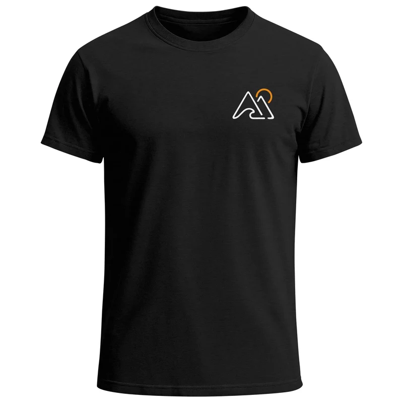 Herren T-Shirt Outdoor Brustlogo Berge Wandern Sommer Fashion Streetstyle Grafikshirt Kurzarm Baumwolle