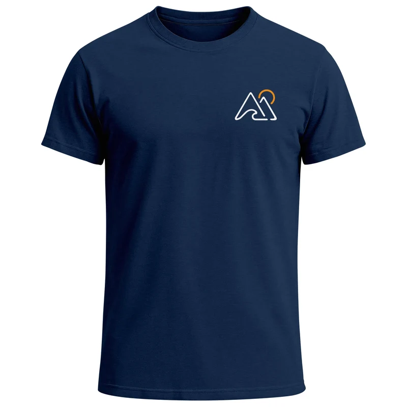 Herren T-Shirt Outdoor Brustlogo Berge Wandern Sommer Fashion Streetstyle Grafikshirt Kurzarm Baumwolle