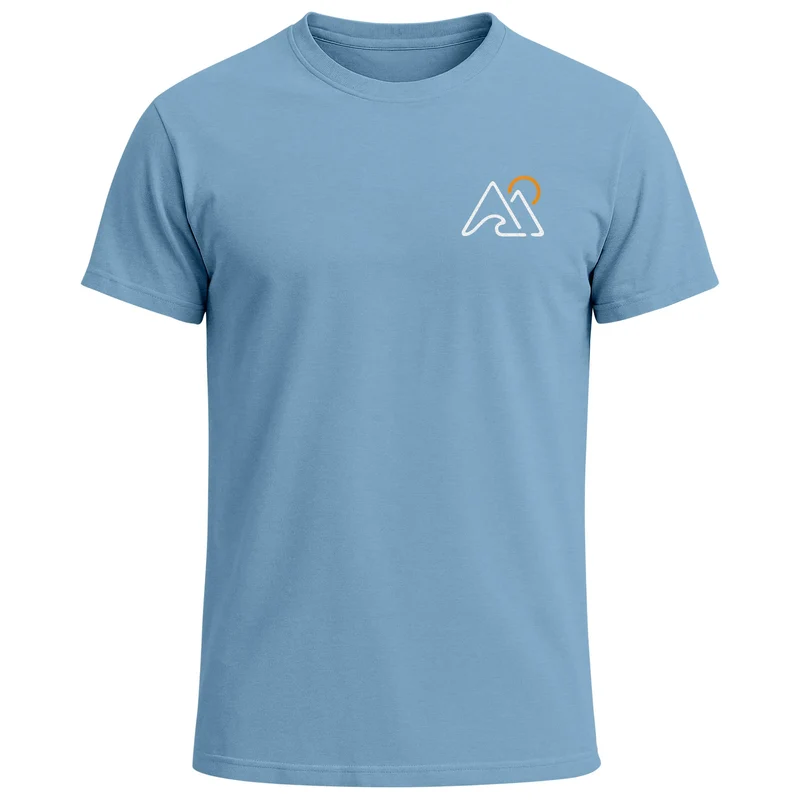 Herren T-Shirt Outdoor Brustlogo Berge Wandern Sommer Fashion Streetstyle Grafikshirt Kurzarm Baumwolle