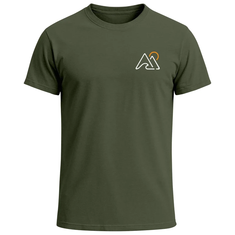 Herren T-Shirt Outdoor Brustlogo Berge Wandern Sommer Fashion Streetstyle Grafikshirt Kurzarm Baumwolle