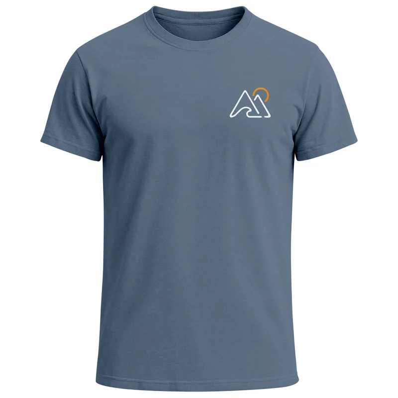 Herren T-Shirt Outdoor Brustlogo Berge Wandern Sommer Fashion Streetstyle Grafikshirt Kurzarm Baumwolle