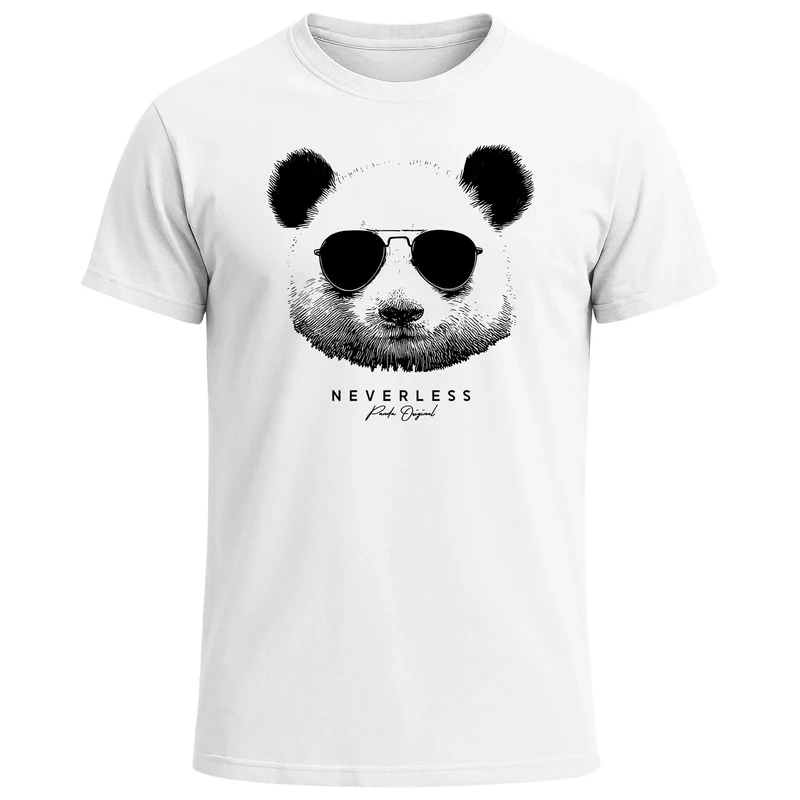 Herren T-Shirt Panda mit Sonnenbrille lustige Tiermotive Sommer Sonne Fashion Streetstyle