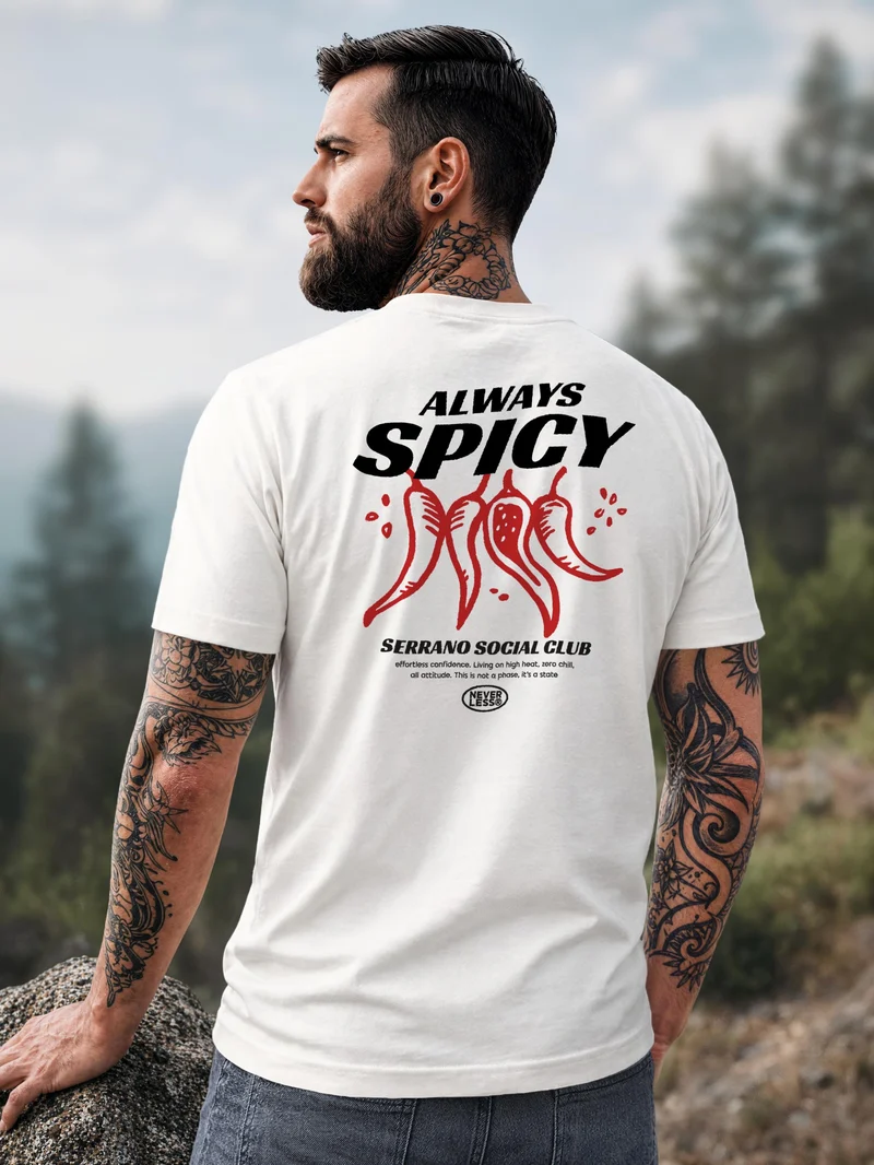 Herren T-Shirt Backprint - Design - Baumwollshirt Männer Fashion Streetstyle Slim Fit