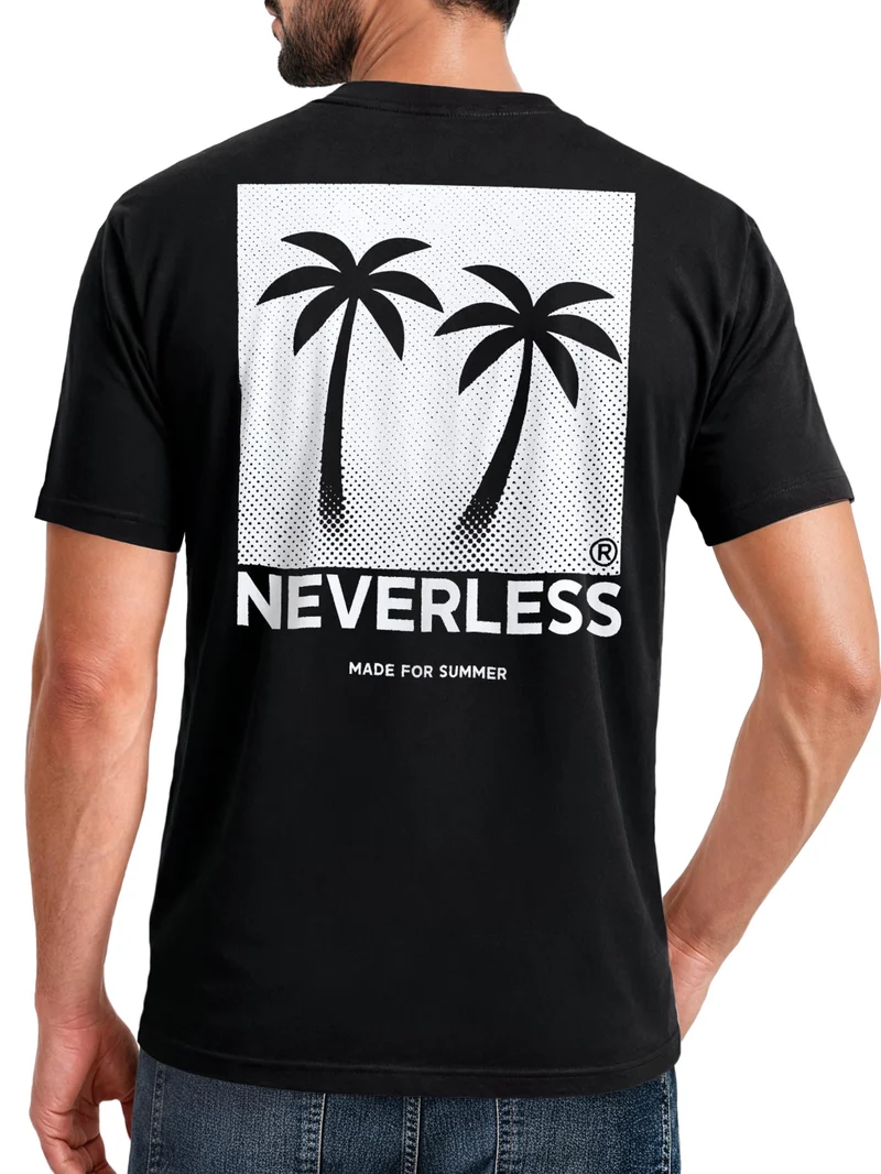 Herren T-Shirt Backprint - Design Palmen - Baumwollshirt Männer Fashion Streetstyle Slim Fit