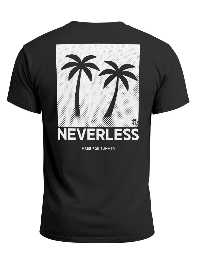 Herren T-Shirt Backprint - Design Palmen - Baumwollshirt Männer Fashion Streetstyle Slim Fit