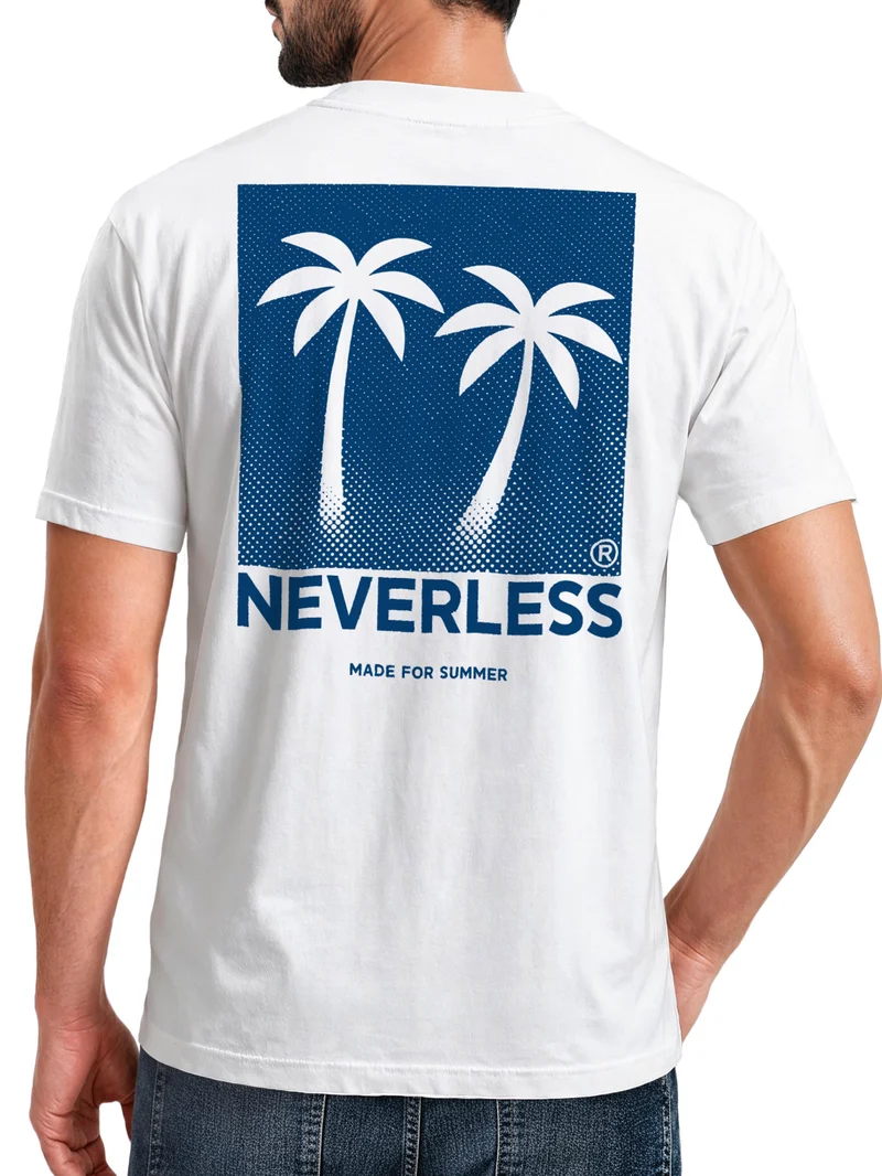 Herren T-Shirt Backprint - Design Palmen - Baumwollshirt Männer Fashion Streetstyle Slim Fit
