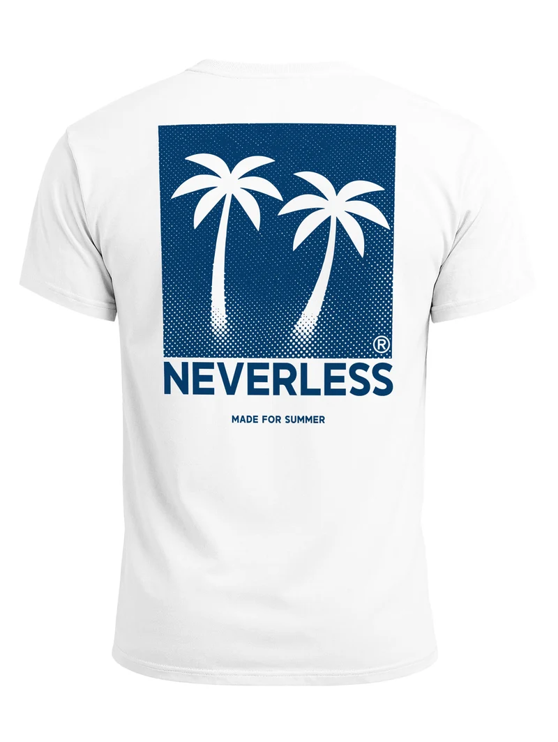 Herren T-Shirt Backprint - Design Palmen - Baumwollshirt Männer Fashion Streetstyle Slim Fit