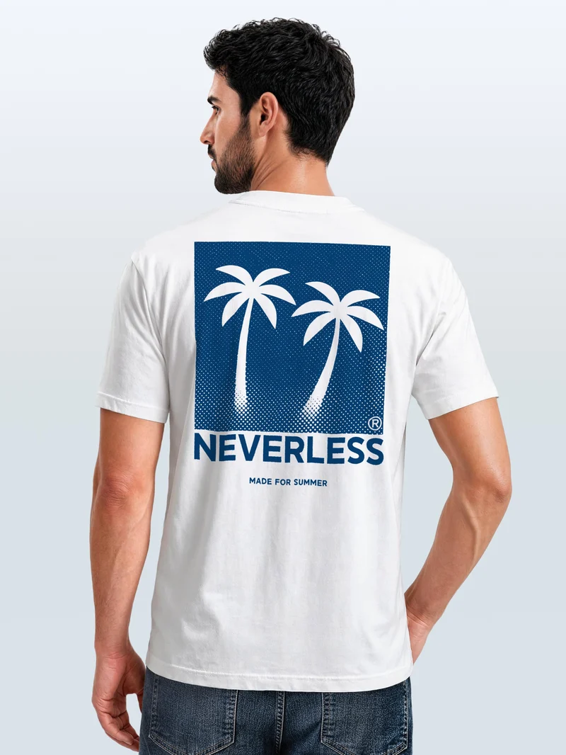 Herren T-Shirt Backprint - Design Palmen - Baumwollshirt Männer Fashion Streetstyle Slim Fit