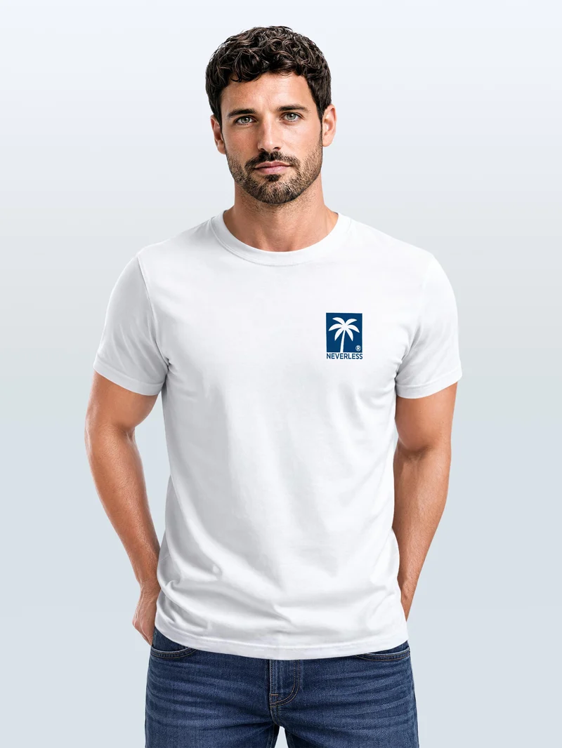 Herren T-Shirt Backprint - Design Palmen - Baumwollshirt Männer Fashion Streetstyle Slim Fit