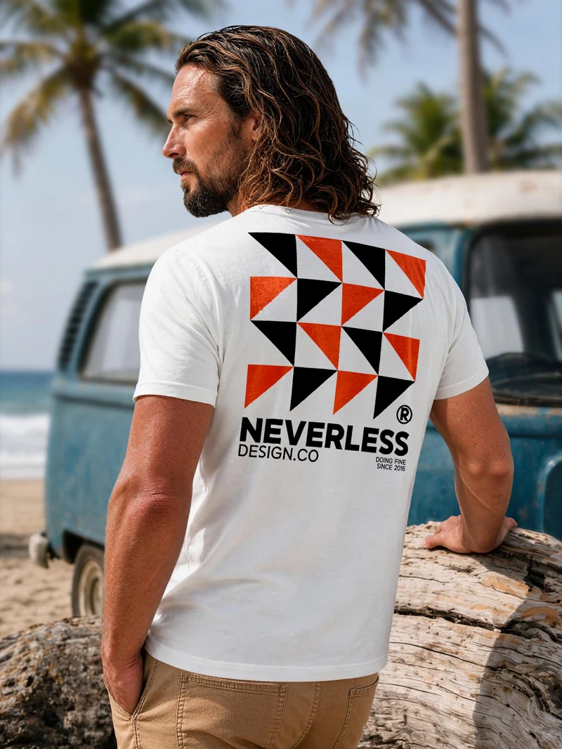 Herren T-Shirt Backprint - Design Modern Art - Baumwollshirt Männer Fashion Streetstyle Slim Fit