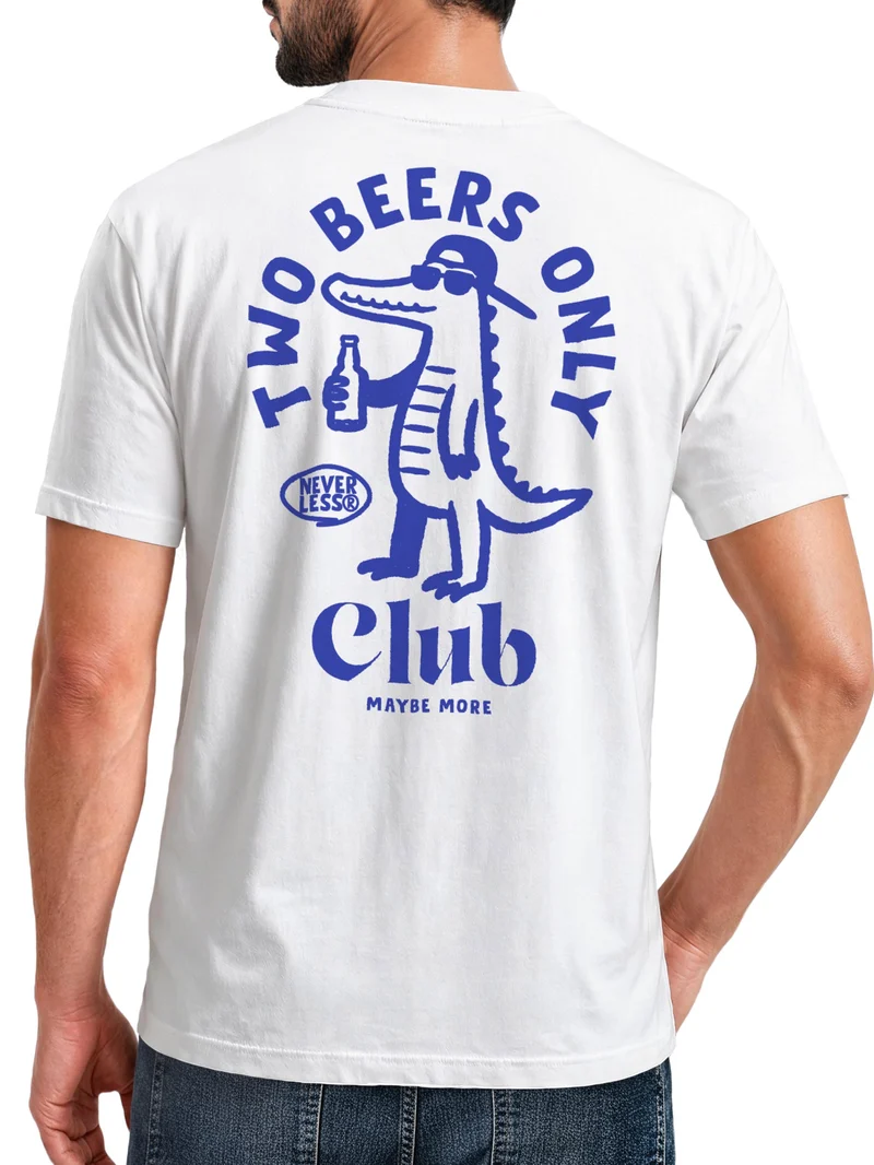 Herren T-Shirt Backprint - Design Two Beers only - Baumwollshirt Männer Fashion Streetstyle Slim Fit