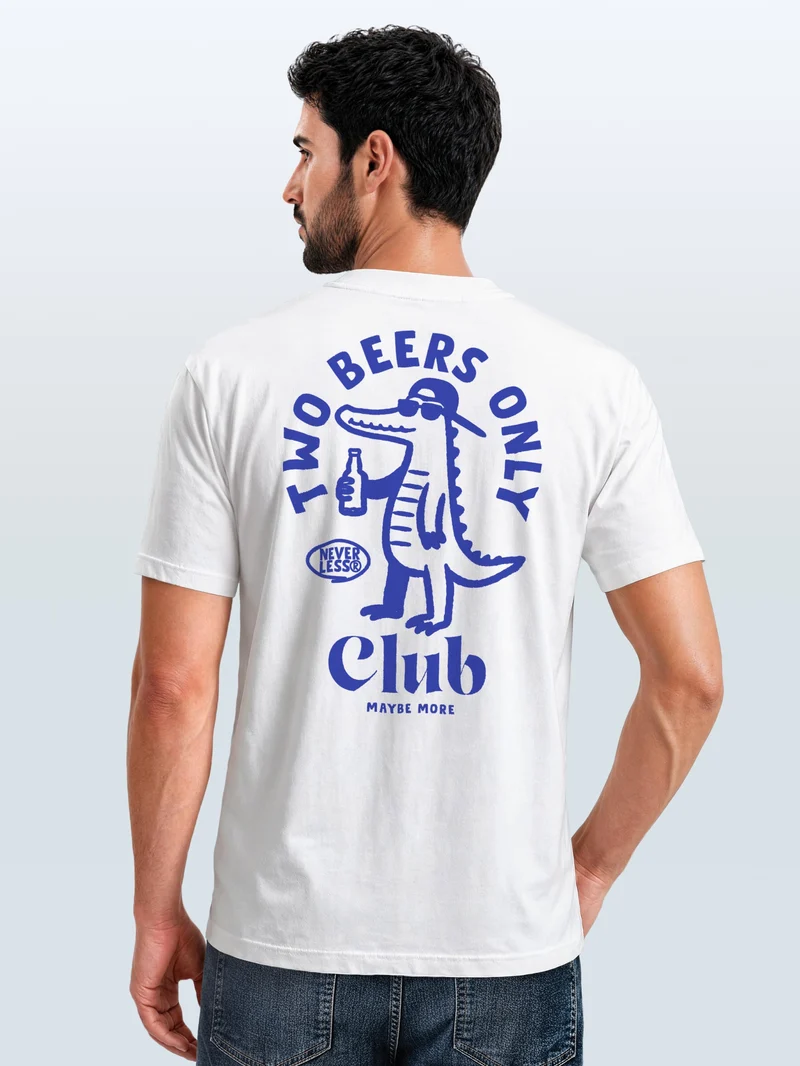 Herren T-Shirt Backprint - Design Two Beers only - Baumwollshirt Männer Fashion Streetstyle Slim Fit
