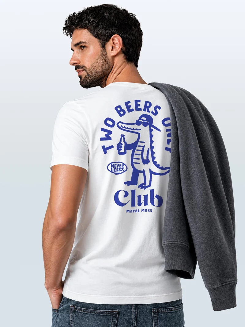 Herren T-Shirt Backprint - Design Two Beers only - Baumwollshirt Männer Fashion Streetstyle Slim Fit