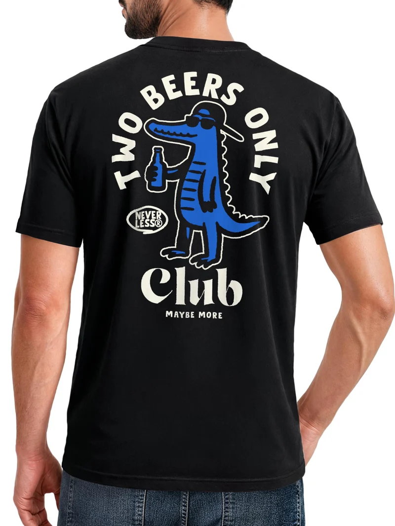 Herren T-Shirt Backprint - Design Two Beers only - Baumwollshirt Männer Fashion Streetstyle Slim Fit