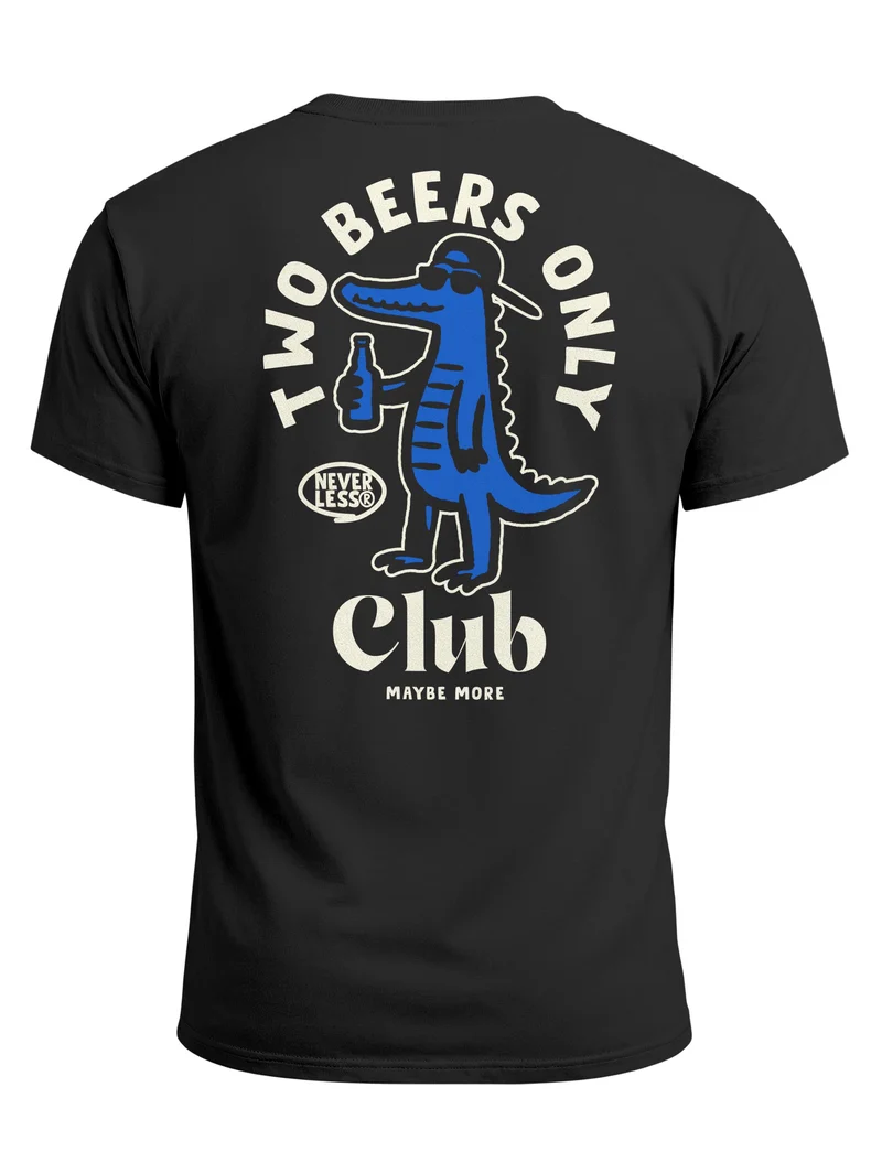 Herren T-Shirt Backprint - Design Two Beers only - Baumwollshirt Männer Fashion Streetstyle Slim Fit