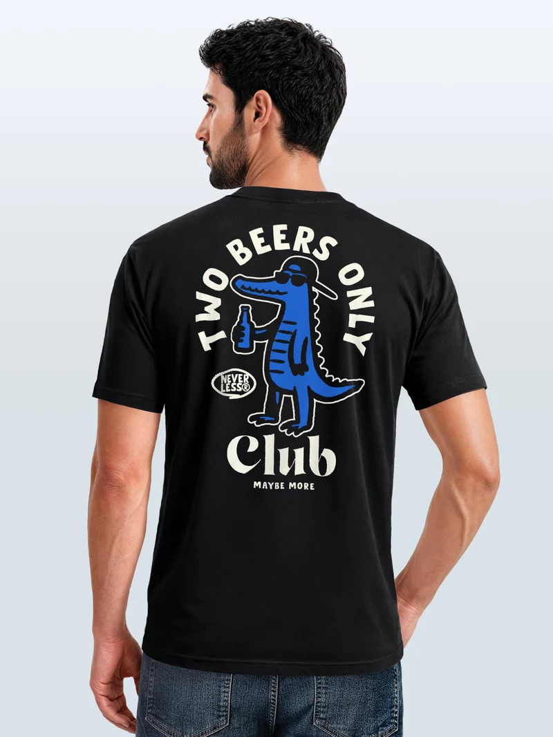 Herren T-Shirt Backprint - Design Two Beers only - Baumwollshirt Männer Fashion Streetstyle Slim Fit