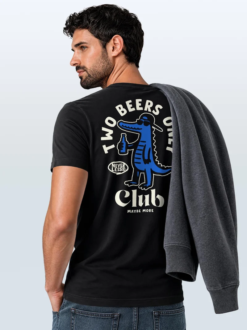 Herren T-Shirt Backprint - Design Two Beers only - Baumwollshirt Männer Fashion Streetstyle Slim Fit