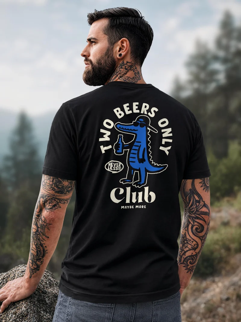 Herren T-Shirt Backprint - Design Two Beers only - Baumwollshirt Männer Fashion Streetstyle Slim Fit