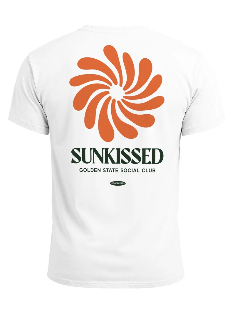 Herren T-Shirt Backprint - Design Sunkissed- Baumwollshirt Männer Fashion Streetstyle Slim Fit